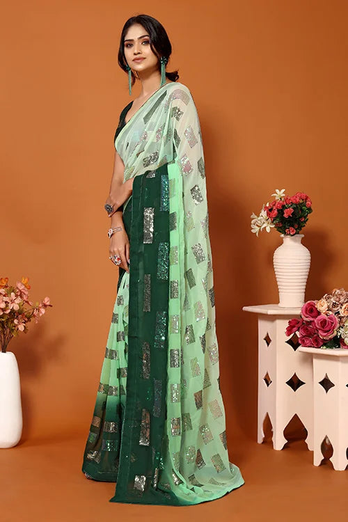 dual shaded saree